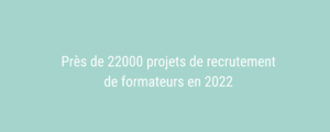 Près de 22000 projets de recrutement de formateurs en 2022